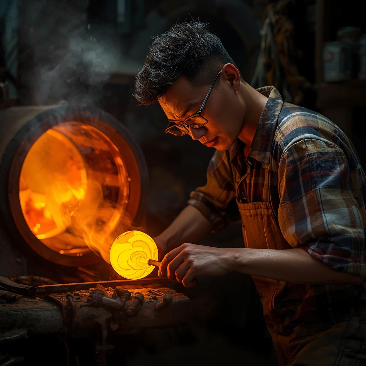 Woodworker crafting in workshop