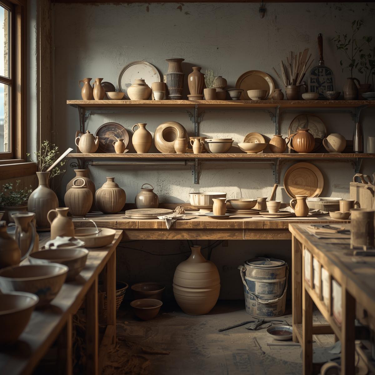 Candle maker pouring wax